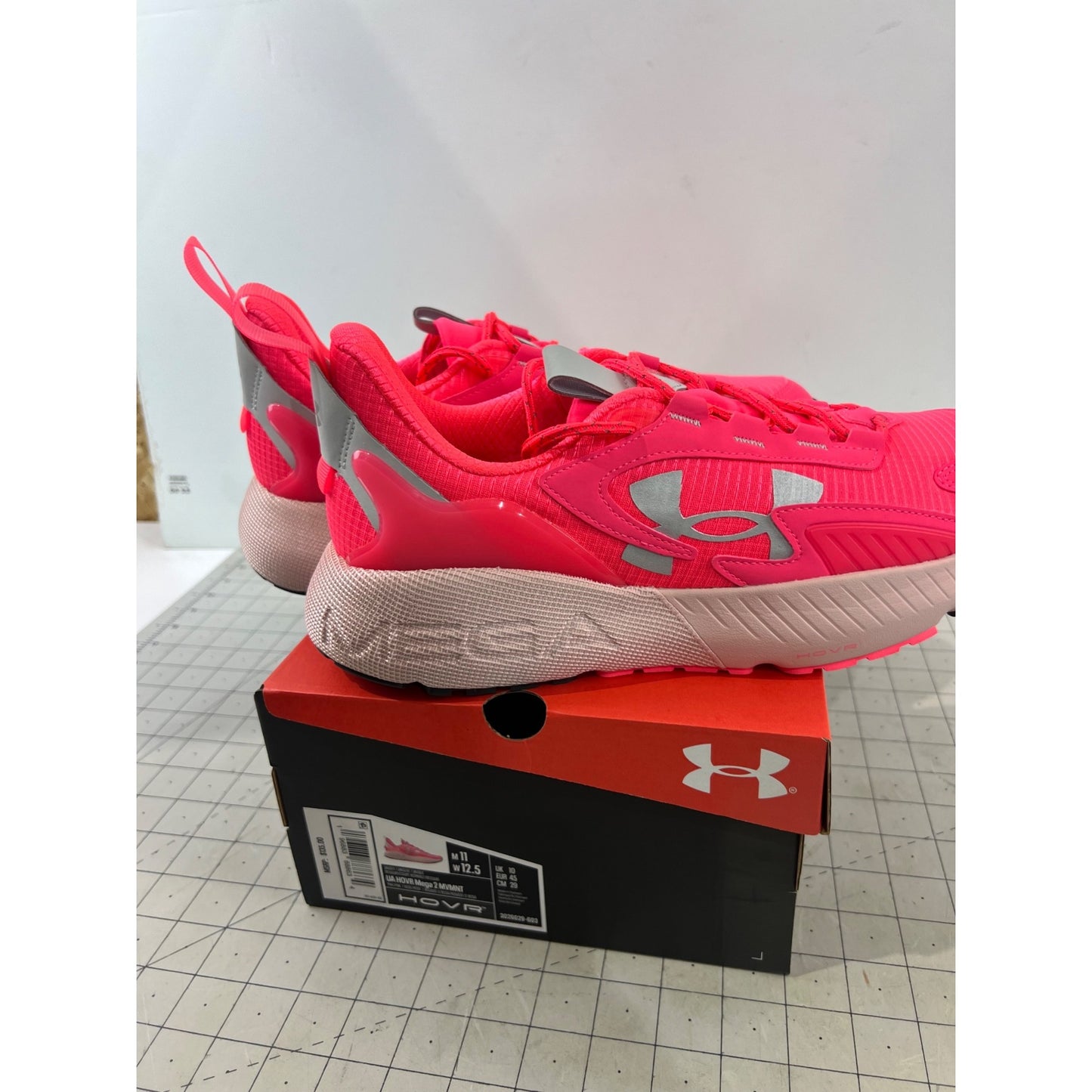 Under Armour Men's HOVR Mega 2 Movement Running Shoes Reflective Pink Sz. 11 New