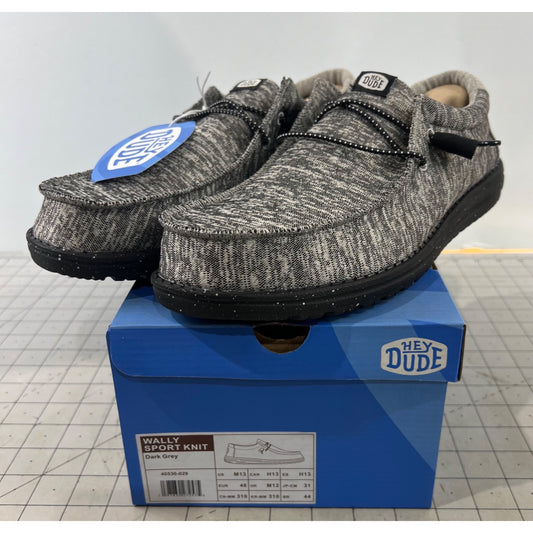 Heydude Men's Wally Casual Shoes (Sport Knit Dark Grey)  Size 13 New