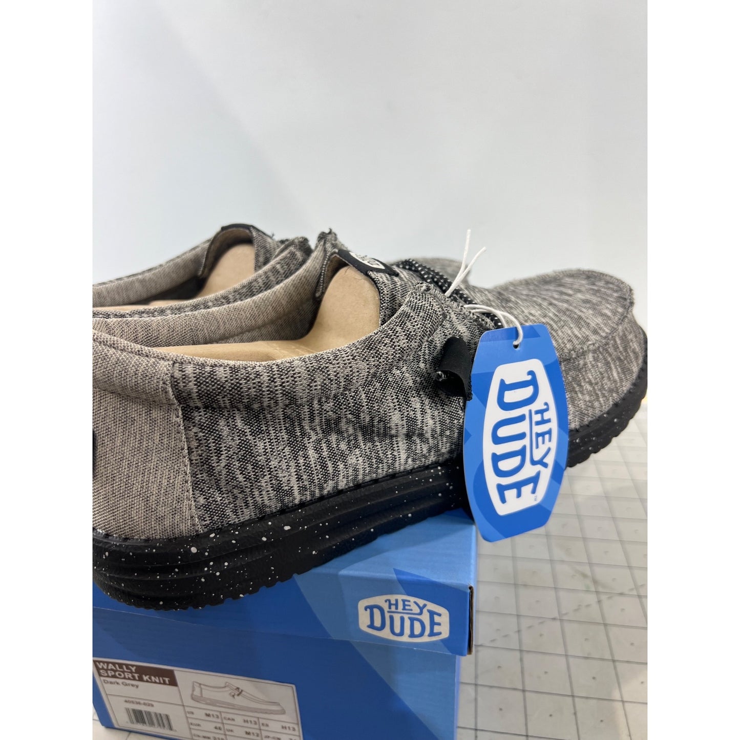Heydude Men's Wally Casual Shoes (Sport Knit Dark Grey)  Size 13 New