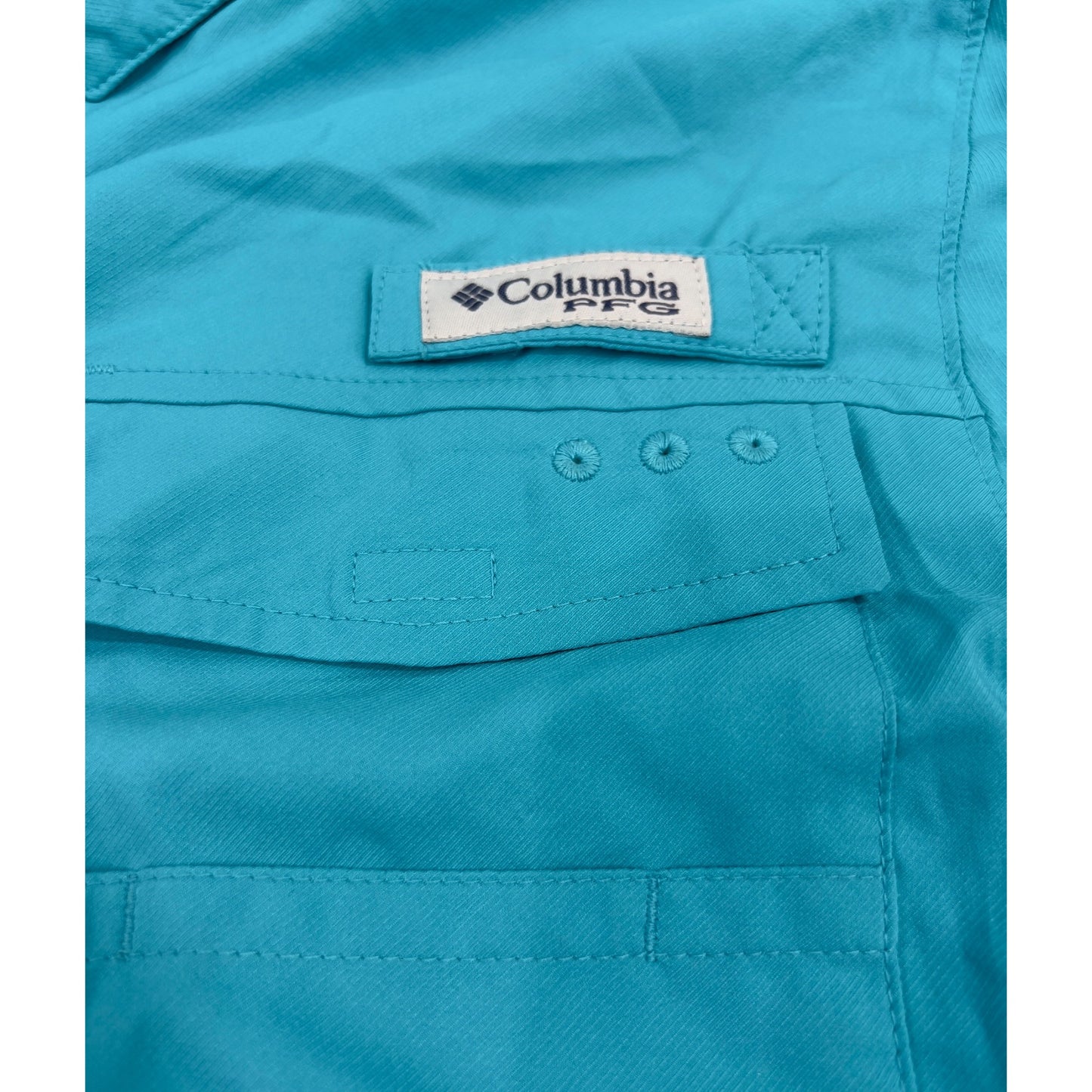 Columbia Men's PFG Blood and Guts IV Woven Long Sleeve Shirt Sz. M Ocean Teal