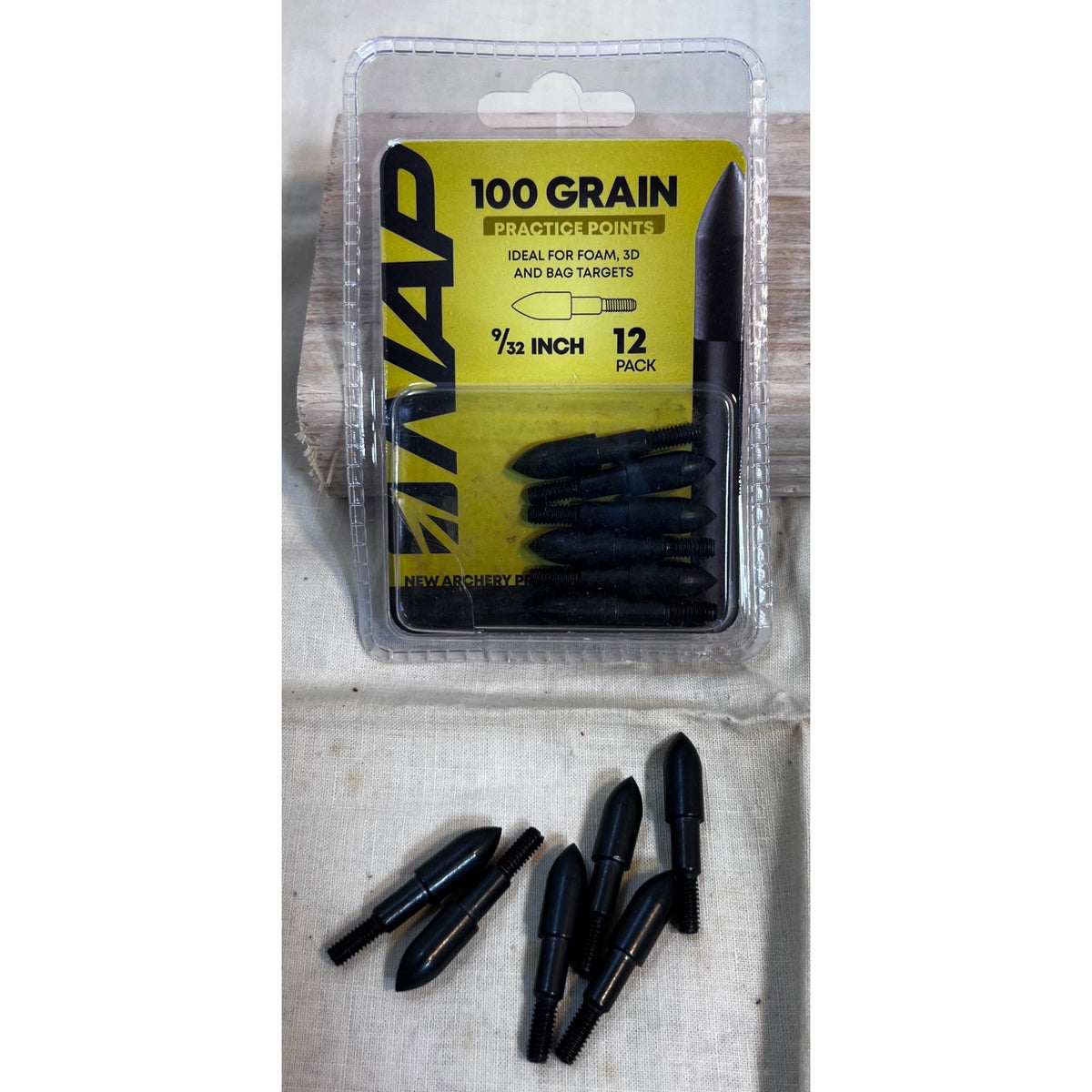 NAP 100 Grain Practice Points 9/32 Inch 12 Pack For Archery Target Practice