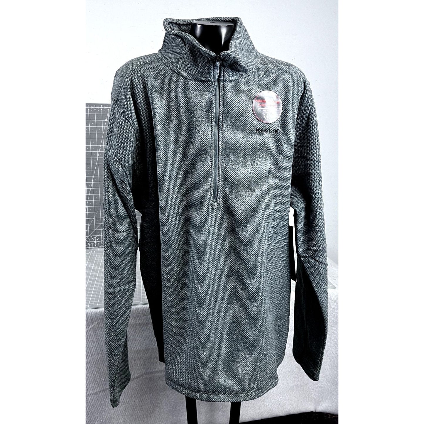 Killik Long Sleeve 1/4 Zip Charcoal Heather Pullover Men's Essential Sz. L NEW~~~~