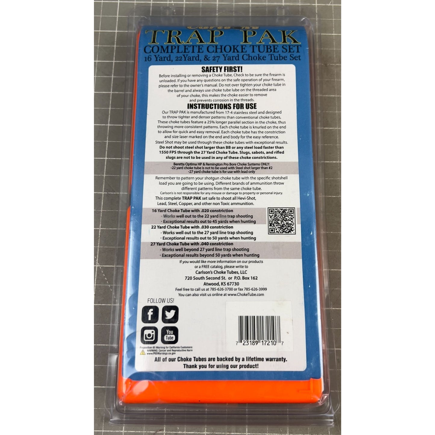 Carlson's Choke Tubes Trap Pack Set Benelli CRIO Plus SBE2 M2 12 Ga. Black 17210