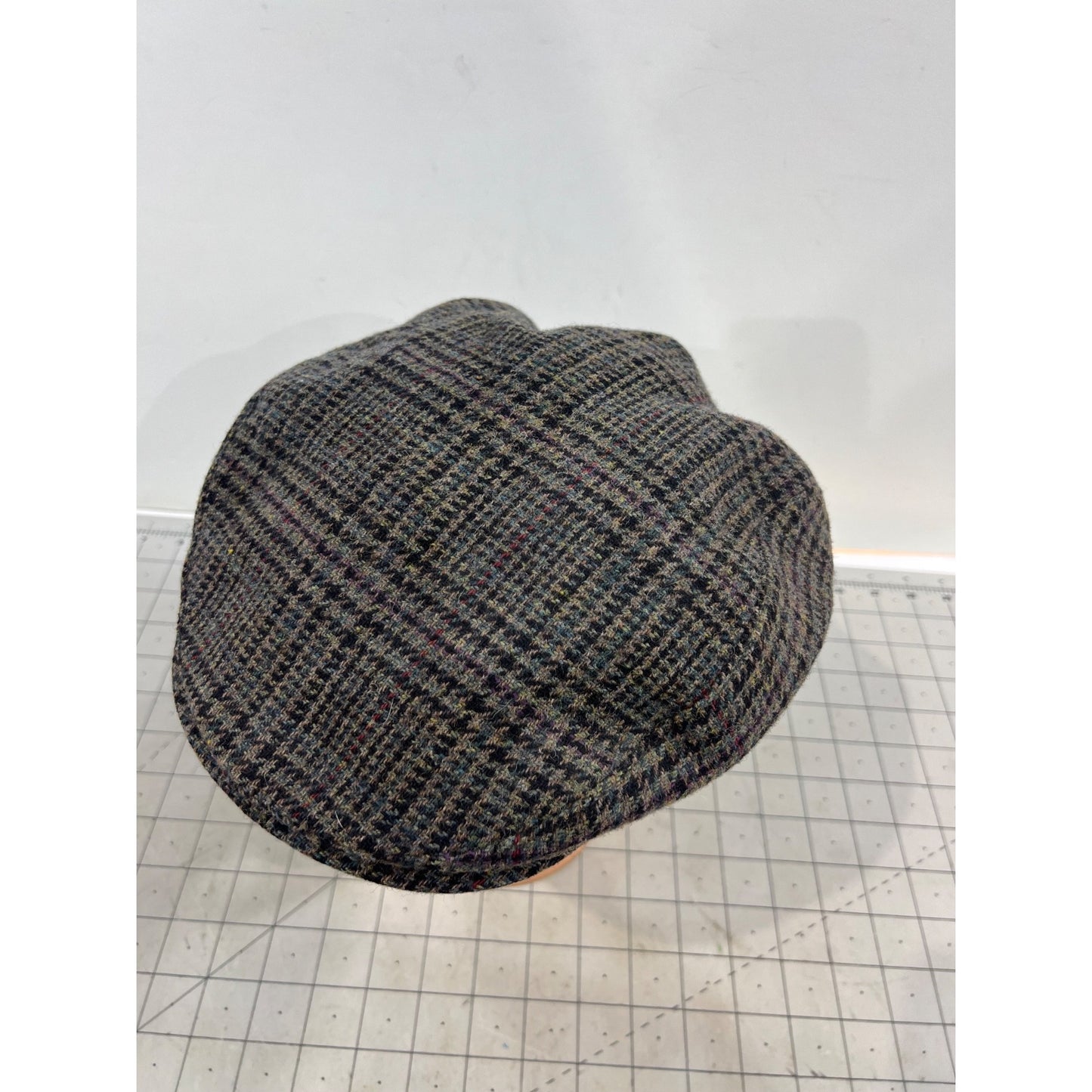 Pendleton Men’s Wool Tweed Newsboy Flat Cap Large Gray/Purple Plaid Vintage