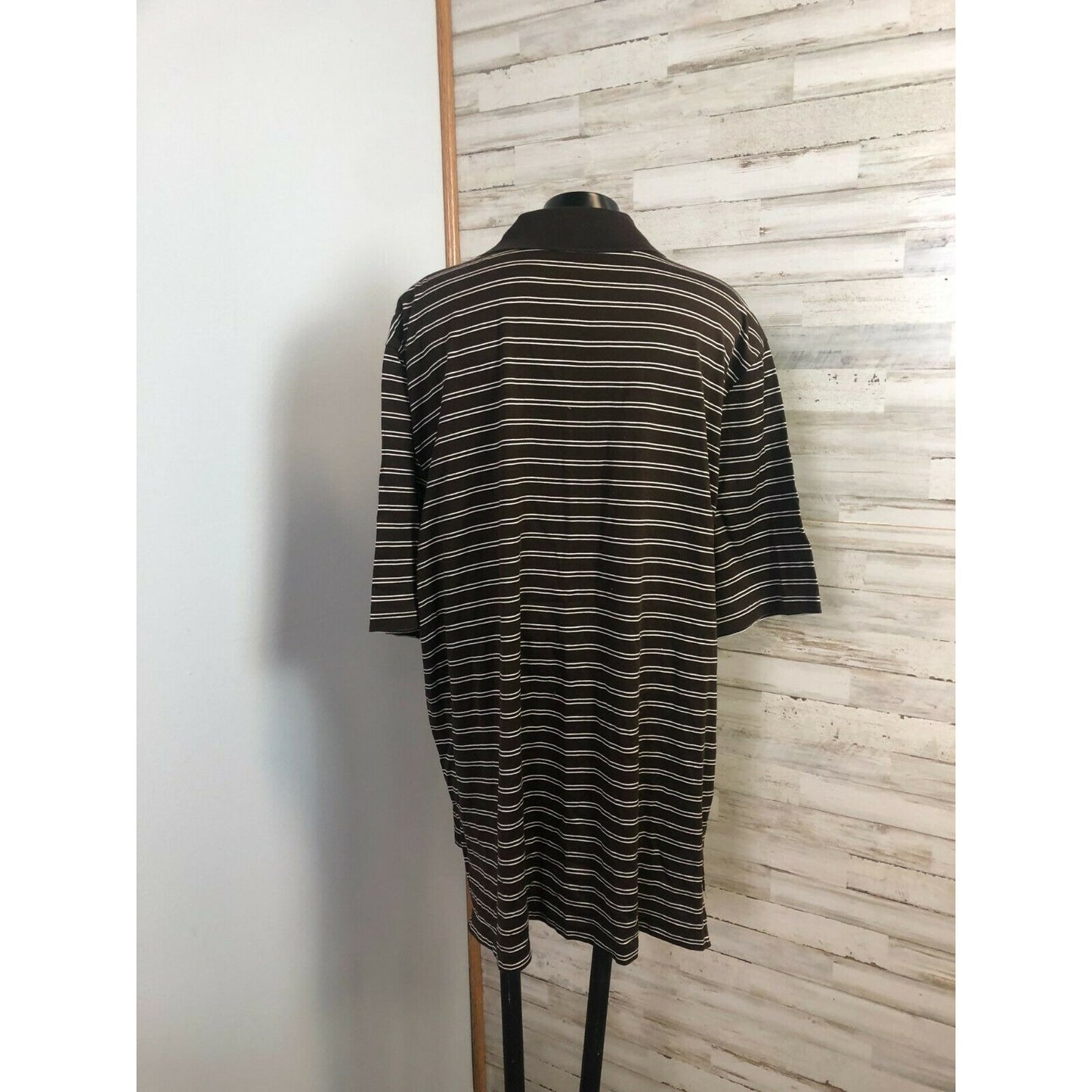 Ralph Lauren Polo Golf Men's Shirt Brown & Cream Stripe 100% Cotton XL