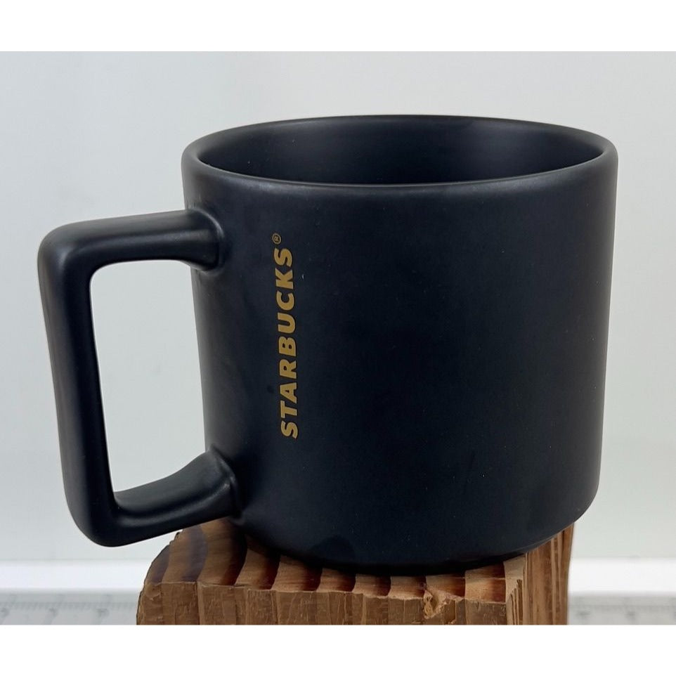 Vintage Starbucks Coffee Mug 14 Oz Aged Sumatra Black & Gold w/Sailing Ship