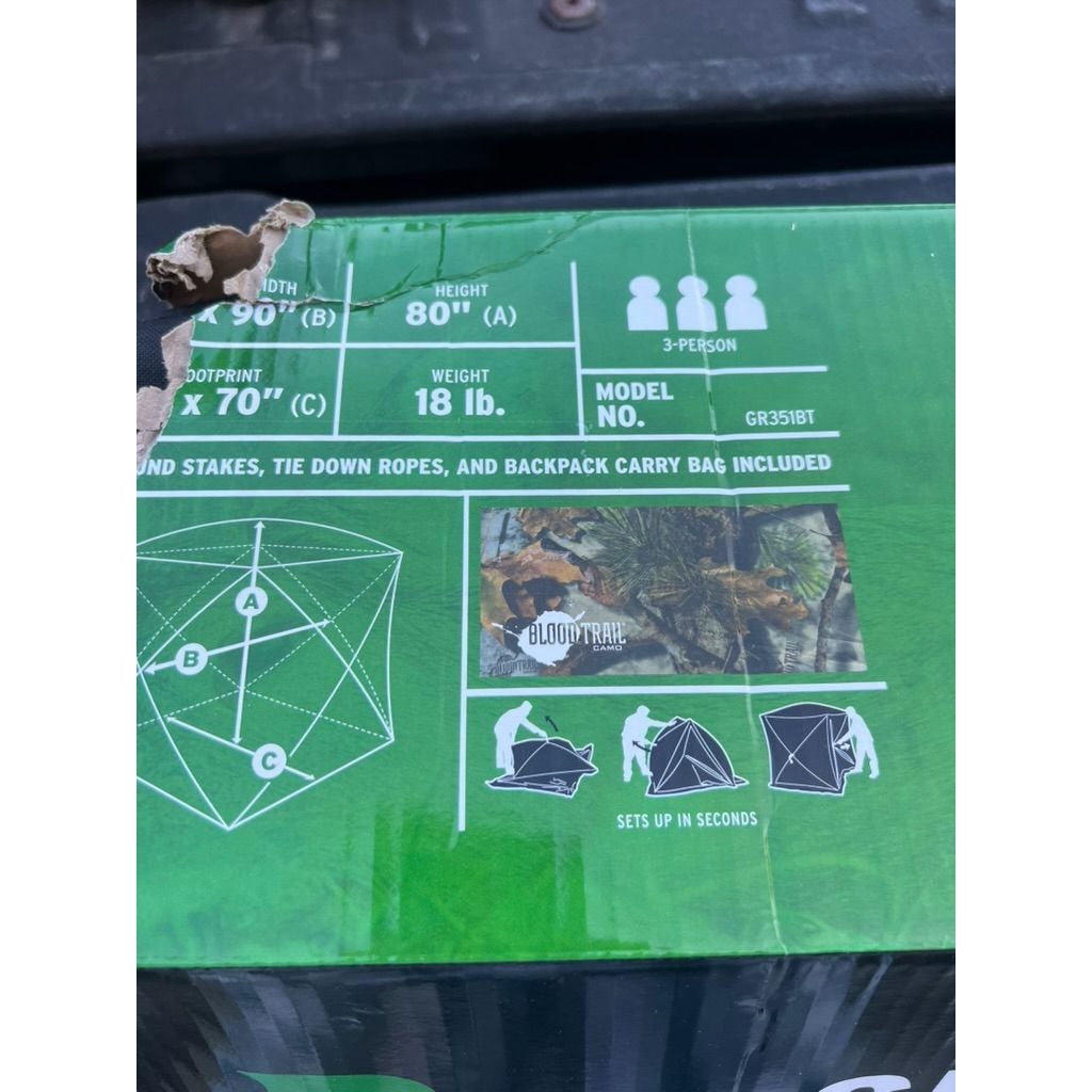 Barronett Grounder 350 Blood Trail Camo Blind New Open Box