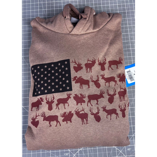 Columbia Men's PHG Game Flag II Hoodie, Sahara/Cordovan Big Game Flag Sz. M