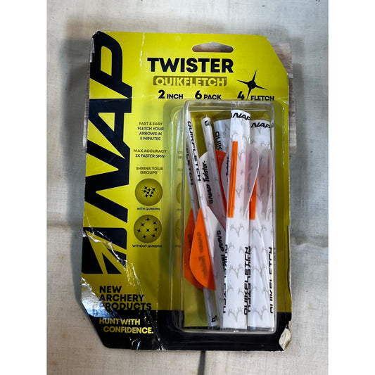 NAP Twister Quikfletch 2 Inch 6-Pack Archery Fletching 4-Fletch Shrink Wrap New