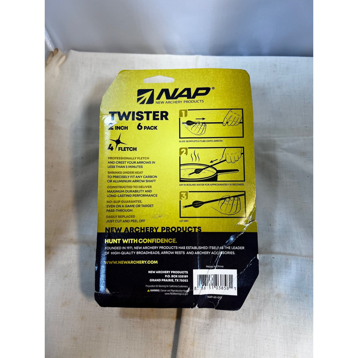 NAP Twister Quikfletch 2 Inch 6-Pack Archery Fletching 4-Fletch Shrink Wrap New