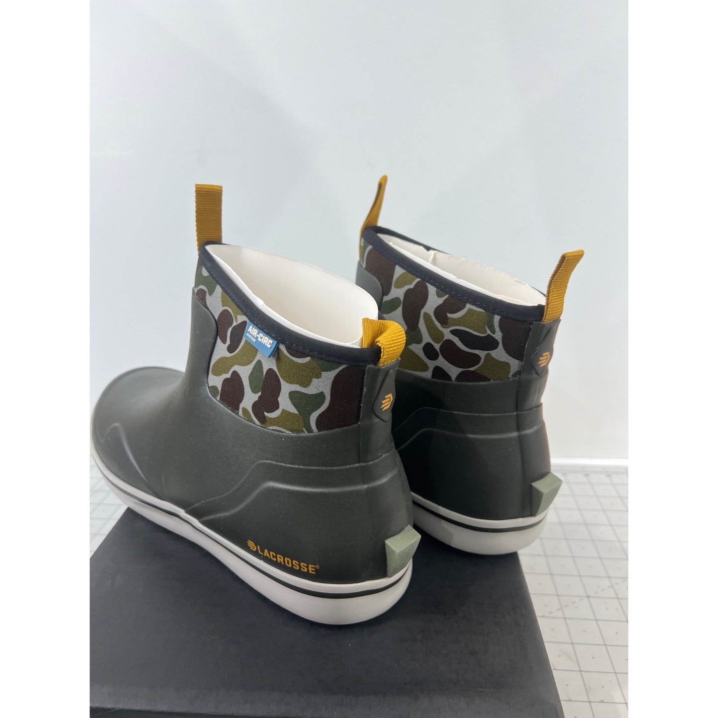 Lacrosse Men’s Alpha Deck Boot 6" Black Waterproof Air-Circ Slip-Resistant Sz 13