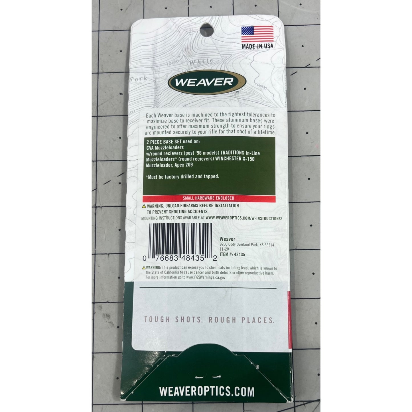 Weaver Classic Aluminum Base 418M For CVA Muzzleloaders Matte Finish Made In USA New