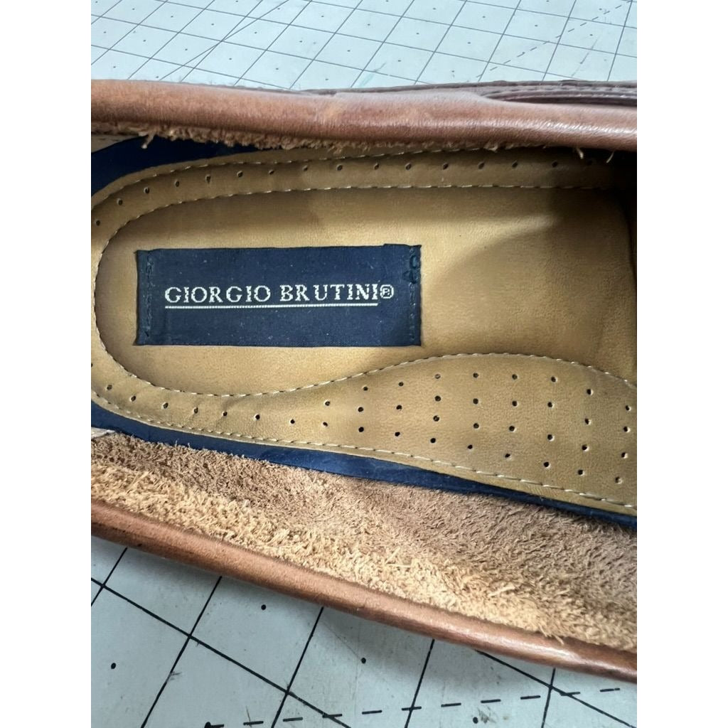 Giorgio Brutini Men’s Brown Leather Tassel Loafers Sz. 13