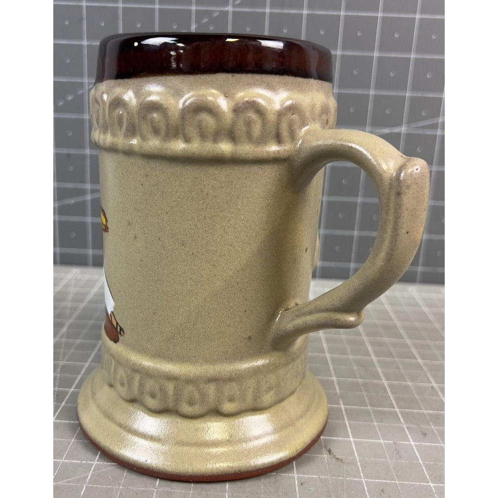 Vintage Ceramic Stein Horse Relief Mexican Art 5.5" Tall Red Clay Collectible