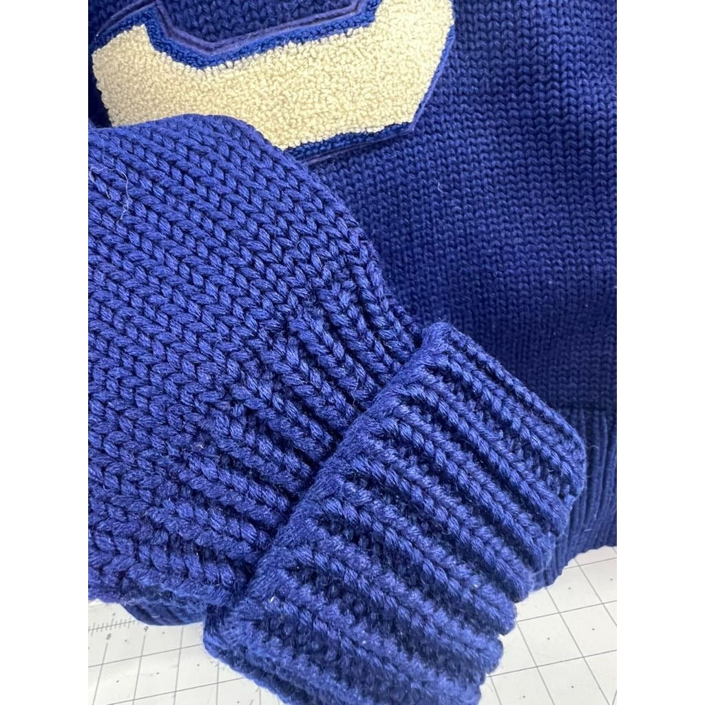 Vintage Jack Frost Woolen Wear Blue Varsity Sweater "S" 1928 South High SLC Utah