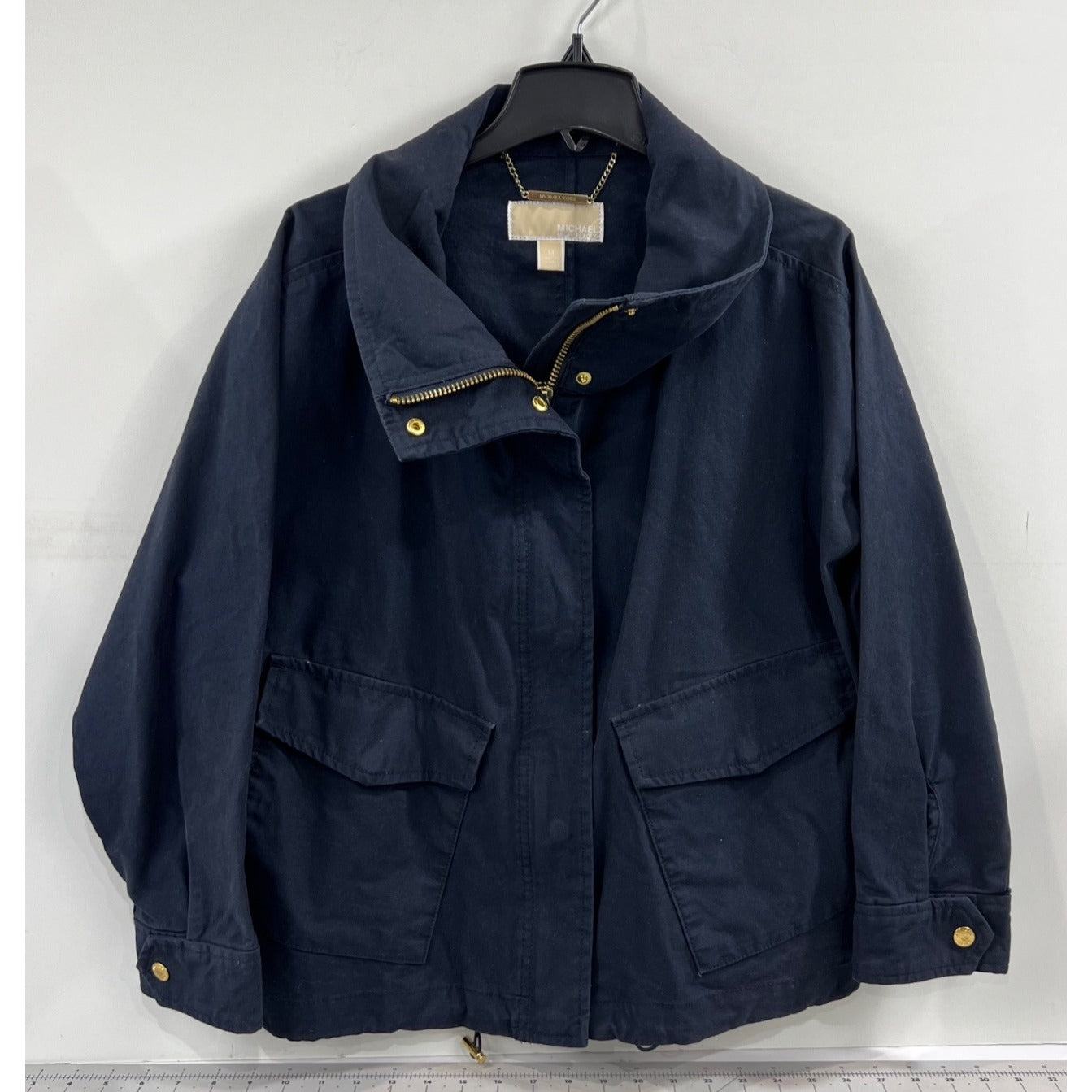 Michael Kors Women's Navy Cotton Jacket Sz. M P-Coat Detroit Jacket