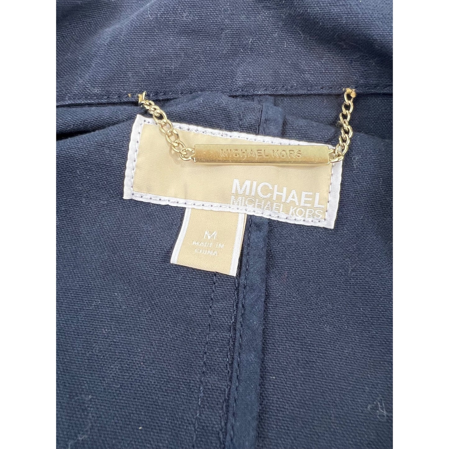 Michael Kors Women's Navy Cotton Jacket Sz. M P-Coat Detroit Jacket