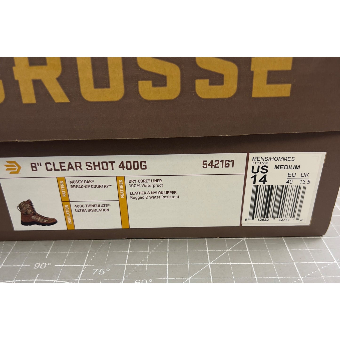 LaCrosse 8" Clear Shot 400G Waterproof Insulated Hunting Boots Size 14 New