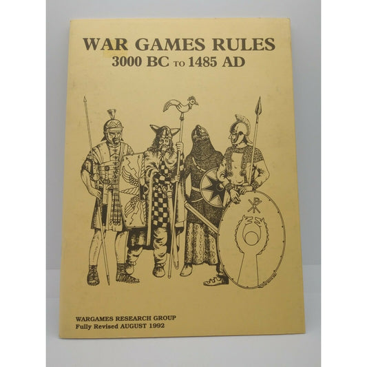 War Games Rules 3000 BC To 1485 AD Wargames Research Group Fully Revised Aug '92