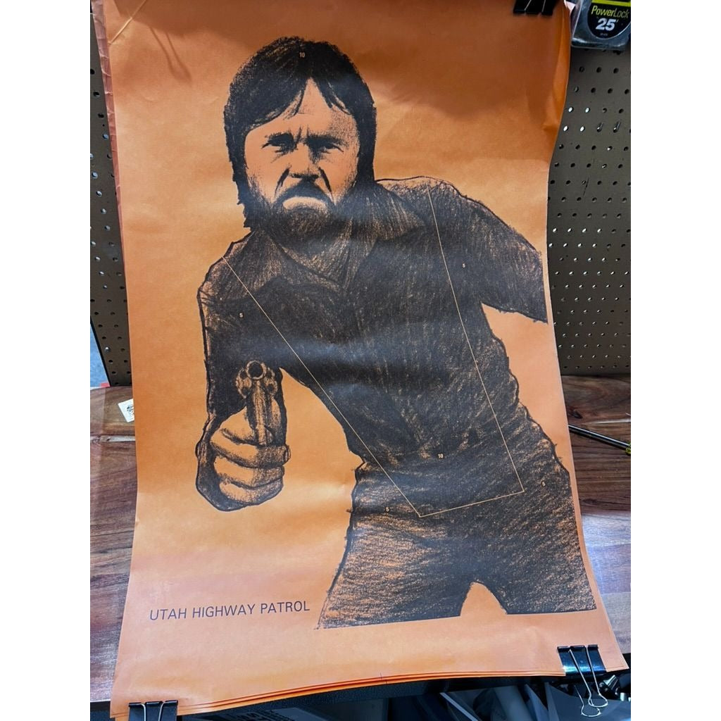 Vintage Utah Highway Patrol Training Poster 34" X 23" Target 1970’s