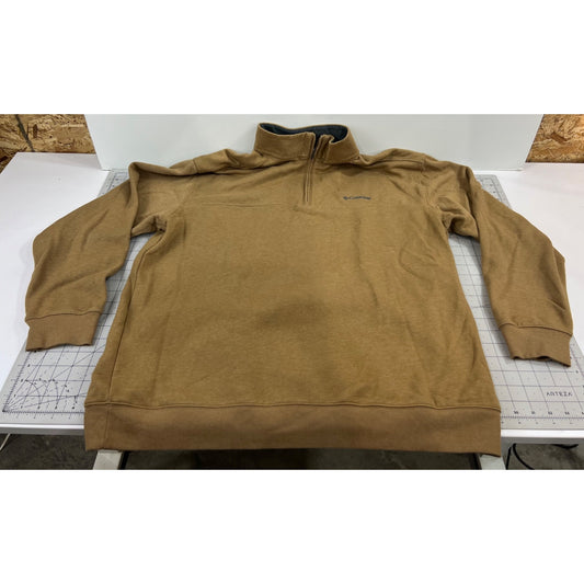 Columbia Tan 1/4 Zip Fleece Pullover Sweatshirt XXL NWOT