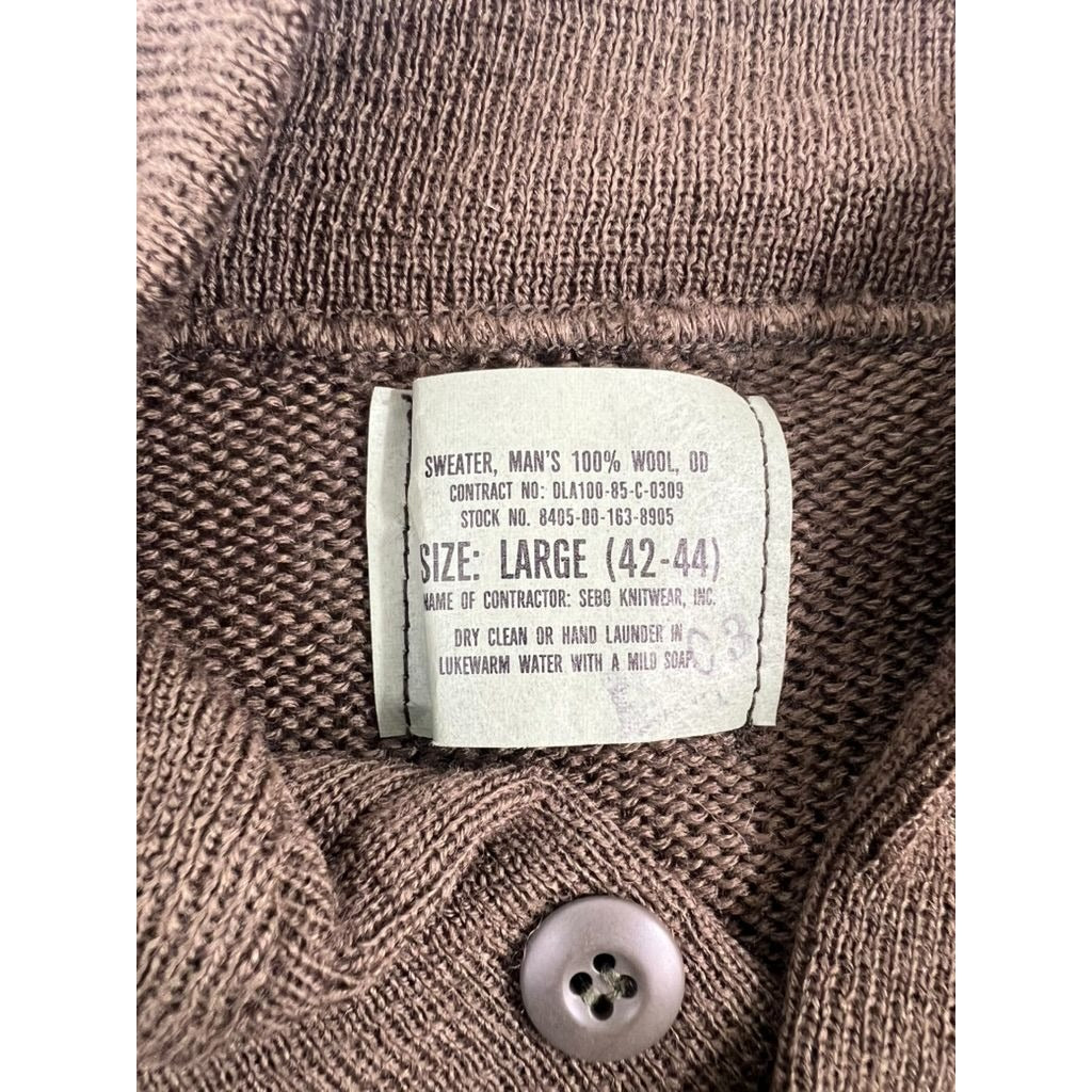 Vintage Military Wool Pullover Sweater Men's Large US Military SEBO Knitwear