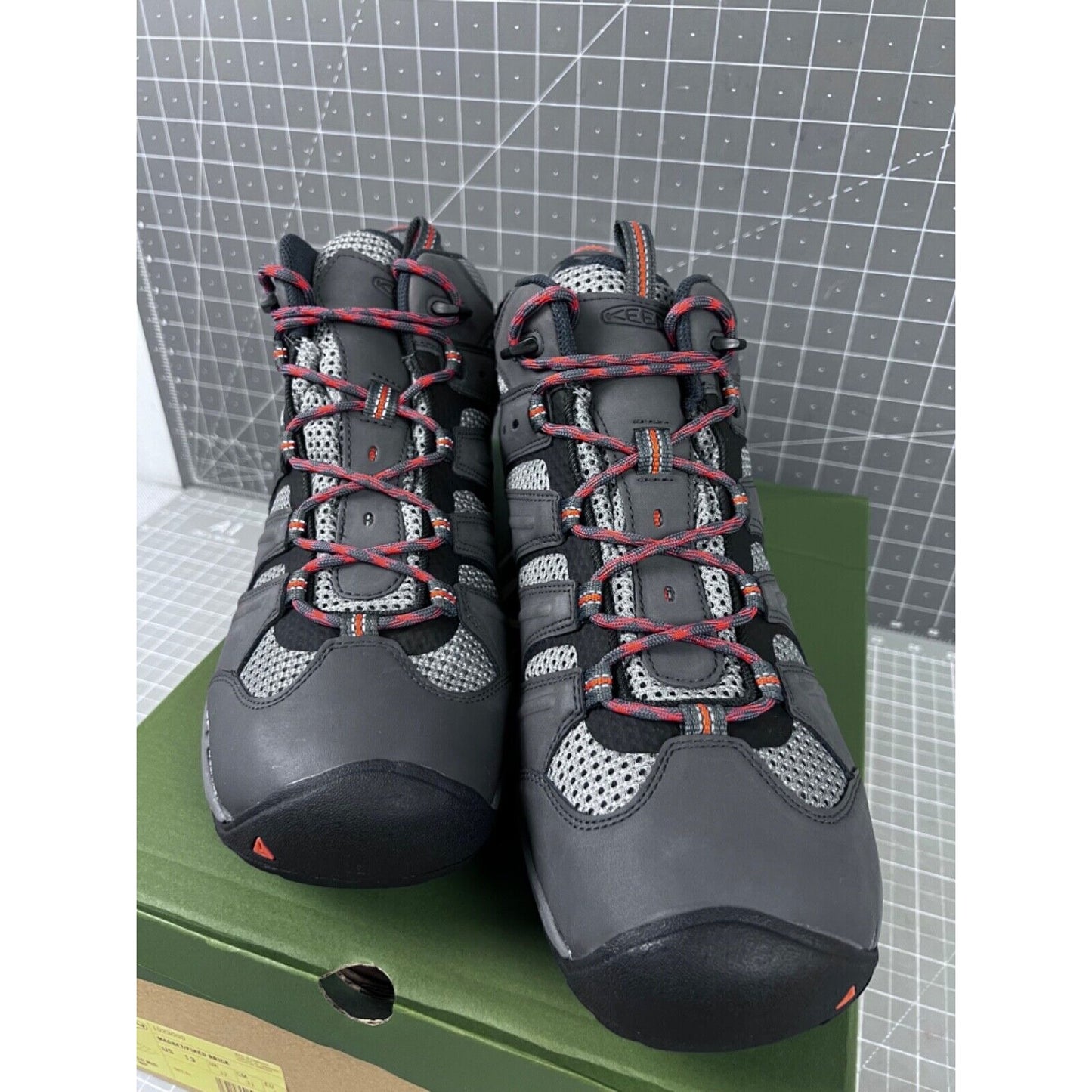 KEEN Koven Mid WP Hiking Outdoor Shoes Gray/Red Men’s Sz. 13 NIB New