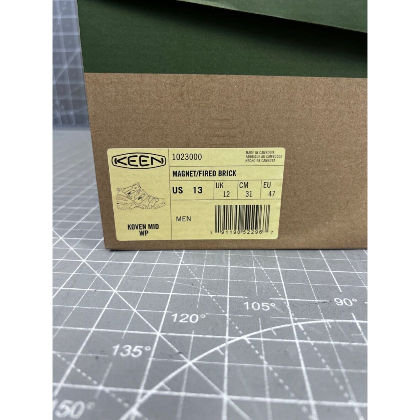 KEEN Koven Mid WP Hiking Outdoor Shoes Gray/Red Men’s Sz. 13 NIB New