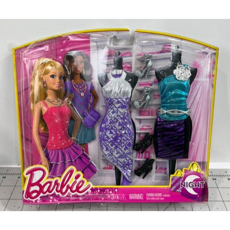 Barbie Night Looks Fashion Assortment - 2 Outfits & Accessories New In Box