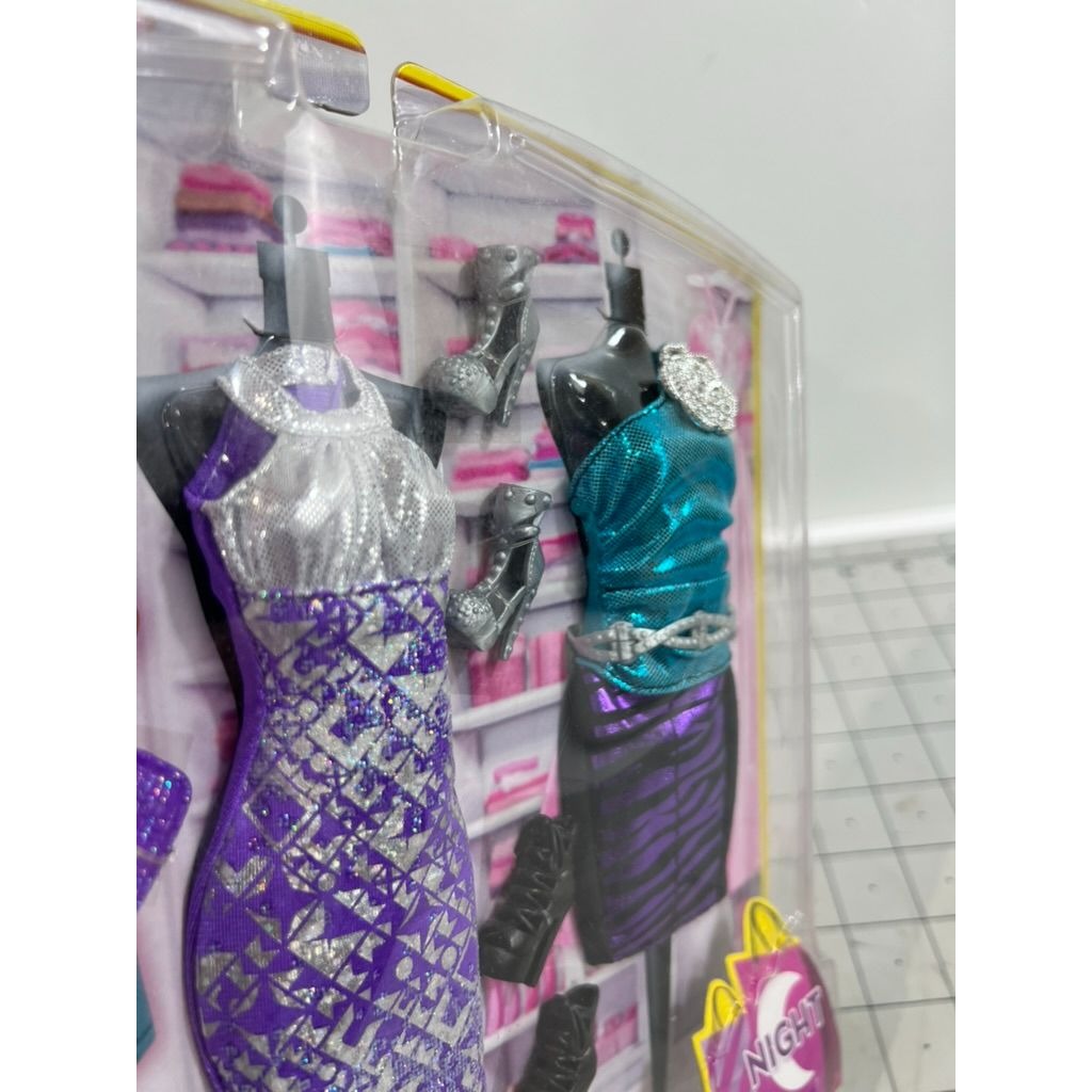 Barbie Night Looks Fashion Assortment - 2 Outfits & Accessories New In Box