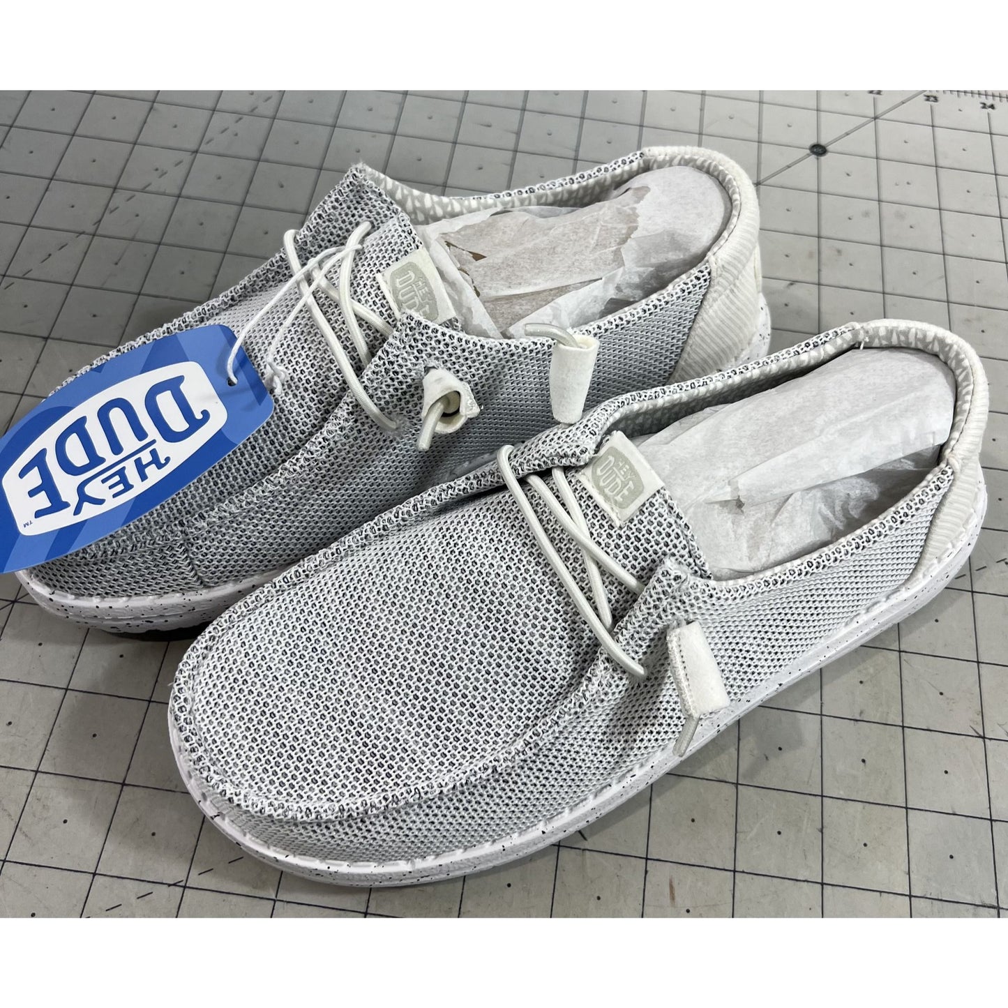 Hey Dude Women’s Wendy Stretch Sox Shoes Stone White Sz. 6 New