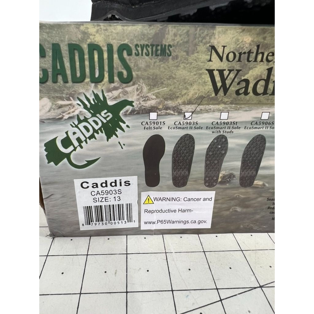 Caddis Men's Northern Guide Ultralite Cleated Wading Boots - Taupe Sz. 13 New