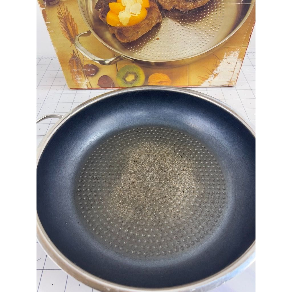 Schulte-Ufer 10.5" Skillet Frying Pan Stainless Steel Non-Stick Two Handles Germany
