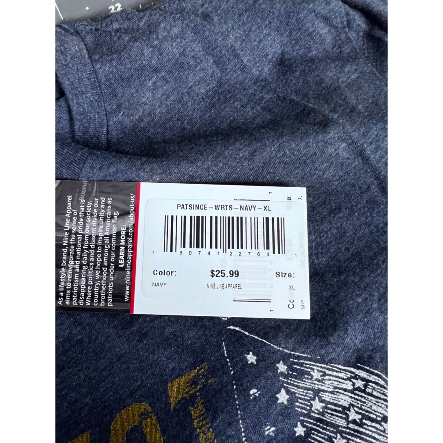 Nine Line Apparel Women's  "Patriot Since 1776" T-Shirt XL Navy Blue