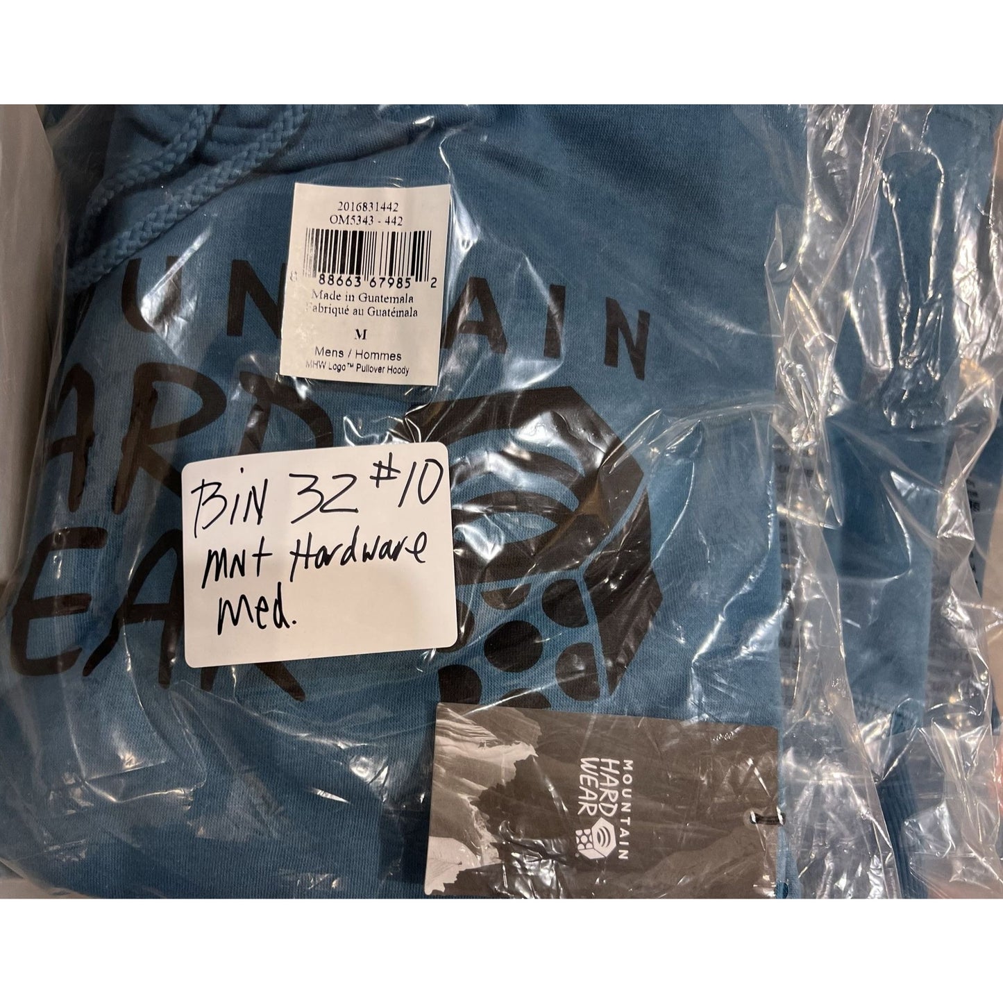 Mountain Hardwear Men's MHW Logo Hoodie Sz. M Blue Cotton Blend New NWT