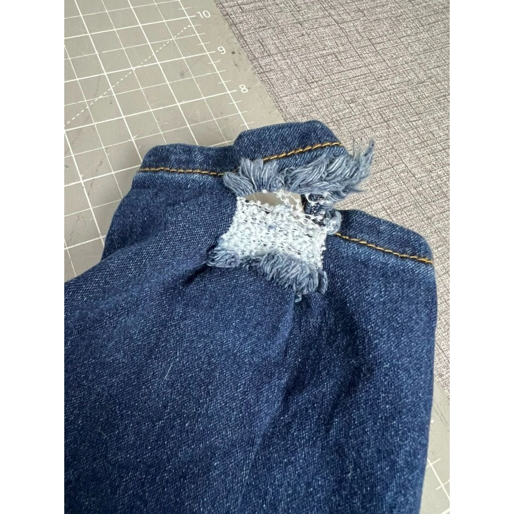 Big But Adorable Women's Denim Jeans 3XL Dark Wash Distressed Style JBBA-817 New