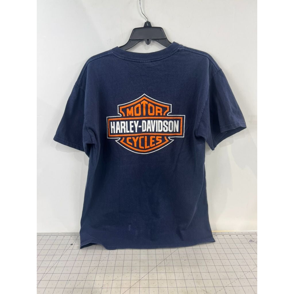 Harley-Davidson Jamaica "Forever Free" Navy Graphic T-Shirt Men's L Y2K Gildan