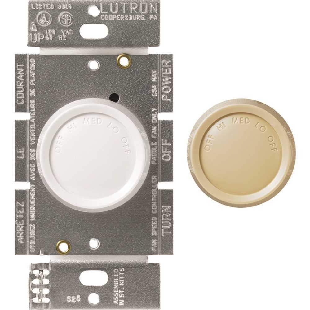 Rotary 1.5 Amp 3-Speed Single-Pole Fan Control, White (750450) Hampton Bay New
