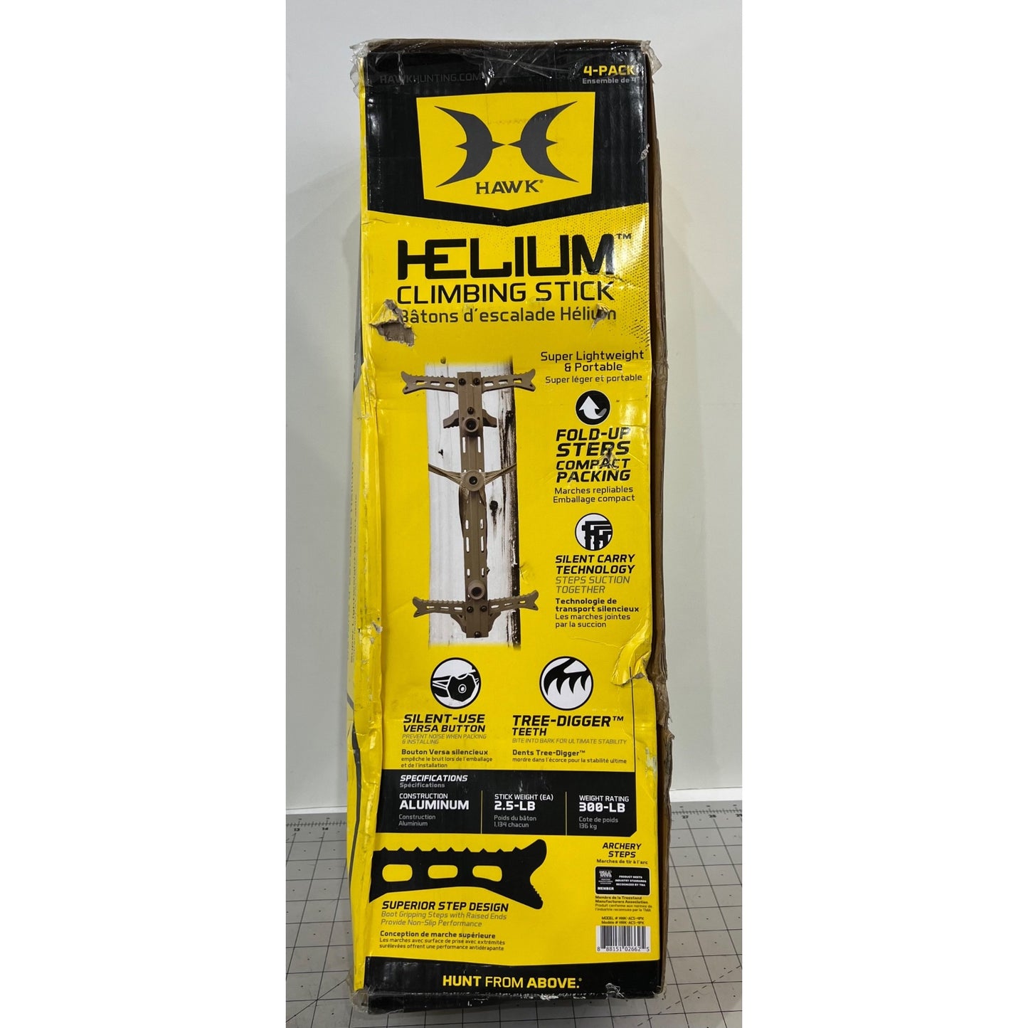 Hawk Helium Aluminum Climbing Sticks 20" Lightweight Archery Steps 4-Pack New In Box