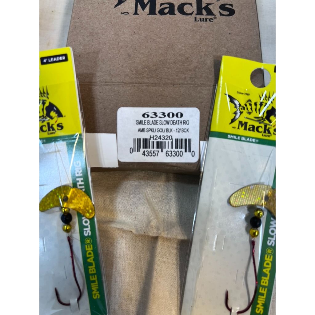 Macks Lure Smile Blade Slow Death Rig 4 Leader AMB SPKU Gold Black 63300 12-Pack