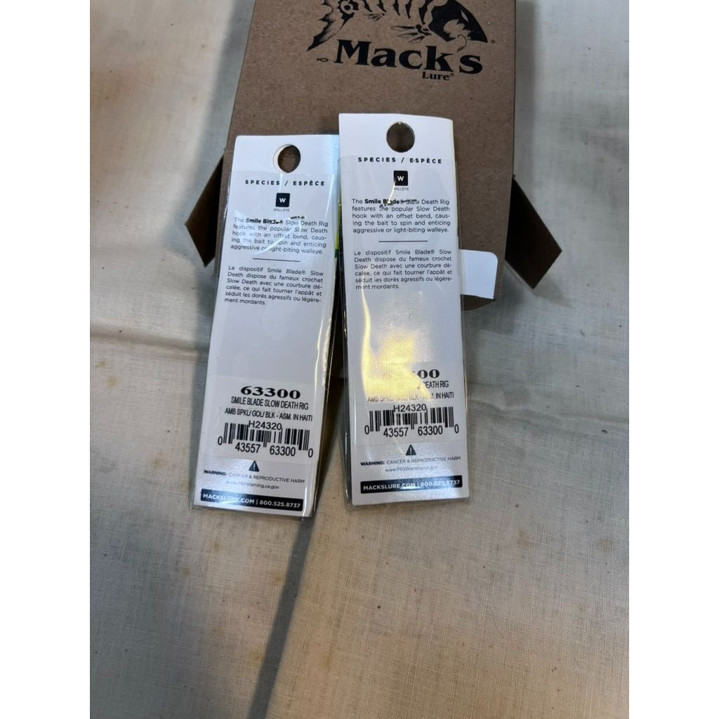 Macks Lure Smile Blade Slow Death Rig 4 Leader AMB SPKU Gold Black 63300 12-Pack