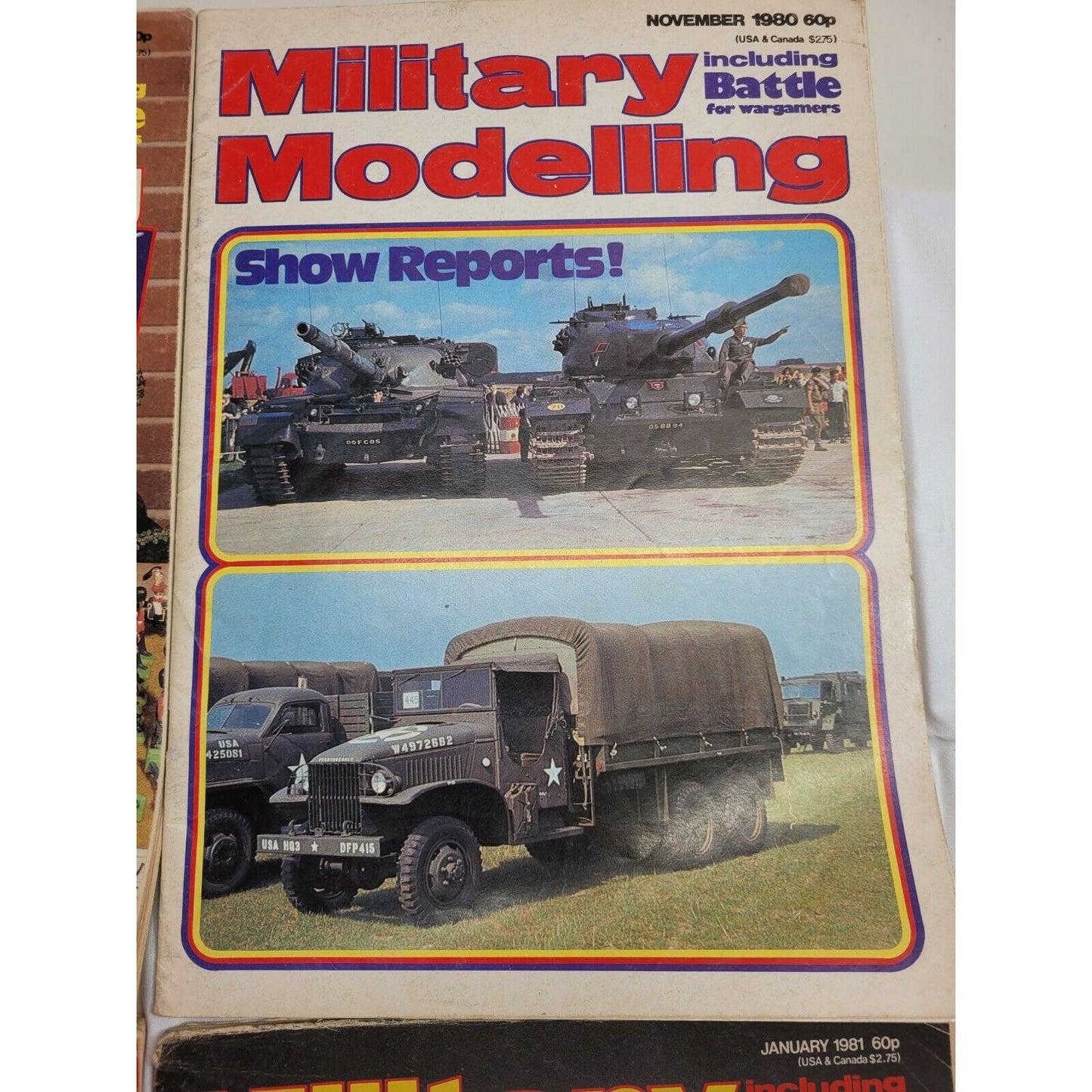 Vintage Military Modelling Magazine Lot Of 4 Including Battle For Wargamers 1980-1981 Issues