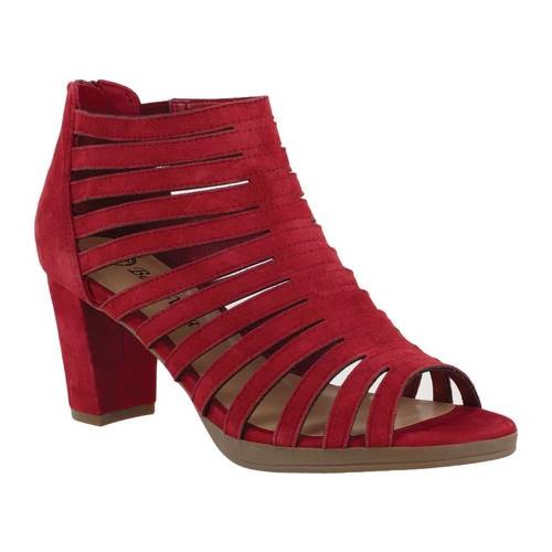 Bella Vita Maisie Red Suede Strappy Open-Toe Block Heel Sandals 7.5M