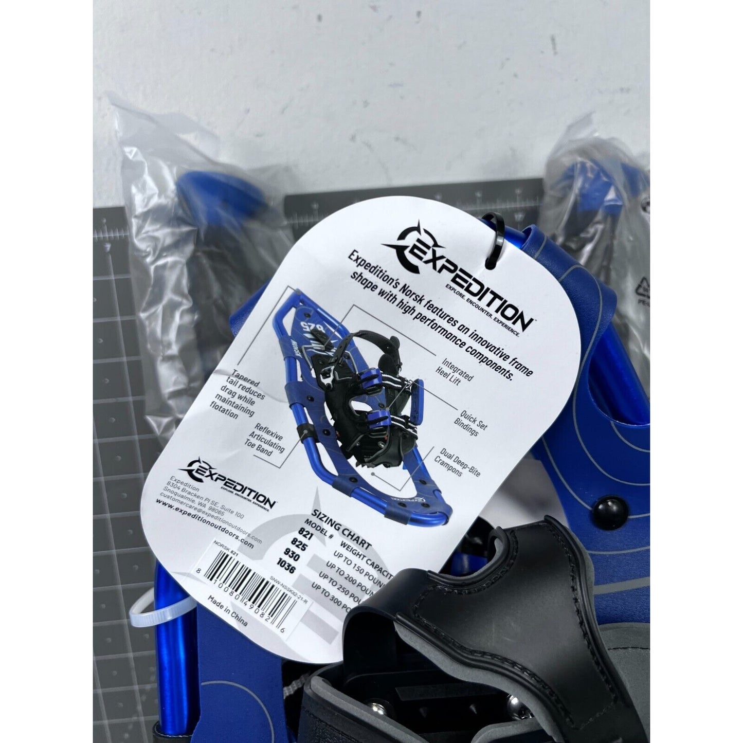 NORSK Ligthweight Aluminum Frame Snowshoe Kit Model 821 21" 150 Pound BLUE NEW