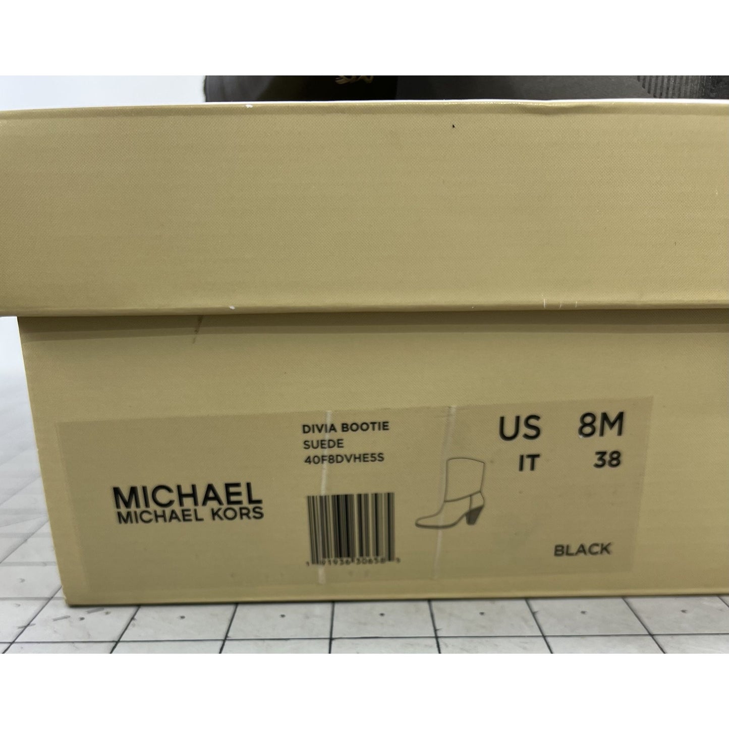 Michael Kors Divia Bootie Black Suede High Heel Boots Women's Sz. 8 US 38 EU