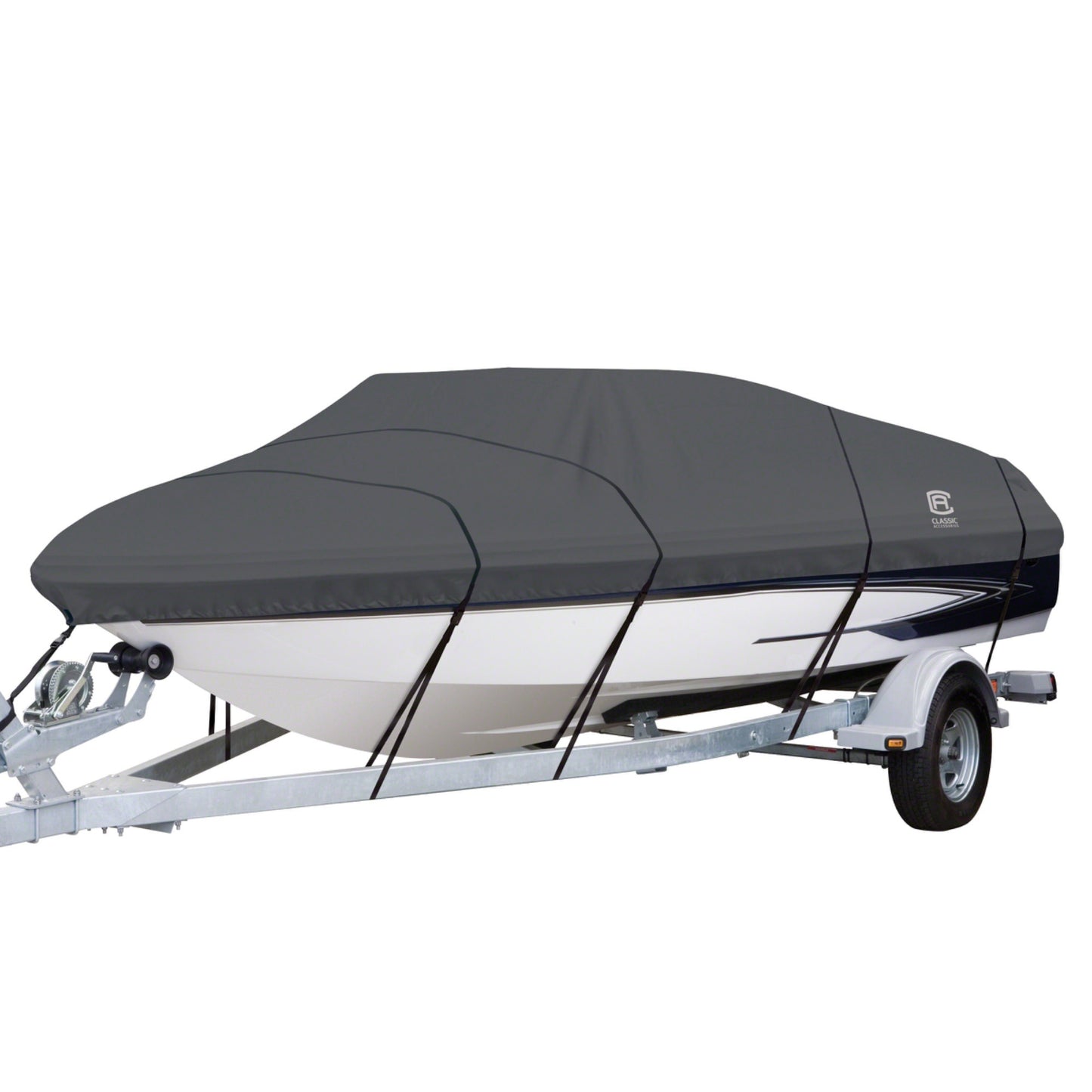 StormPro Heavy-Duty Trailerable Boat Cover Fits 20-22 Ft V-Hull Beam Width 106”