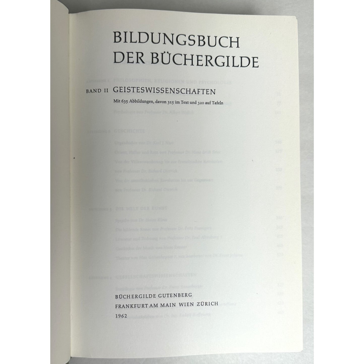 Bildungsbuch Der Büchergilde 2 Bands German Text 1962 Hardcover
