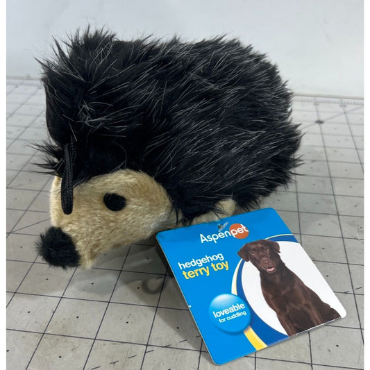 Aspenpet Hedgehog Terry Toy 8” Squeak Plush Dog Toy New
