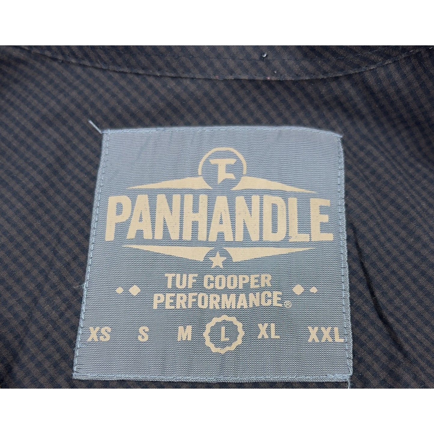 Panhandle Tuf Cooper Performance Men's Sz. L Western Plaid Long Sleeve Shirt