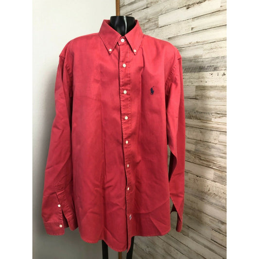 Ralph Lauren Polo Mens Rose Button Down Shirt 100% Cotton XL